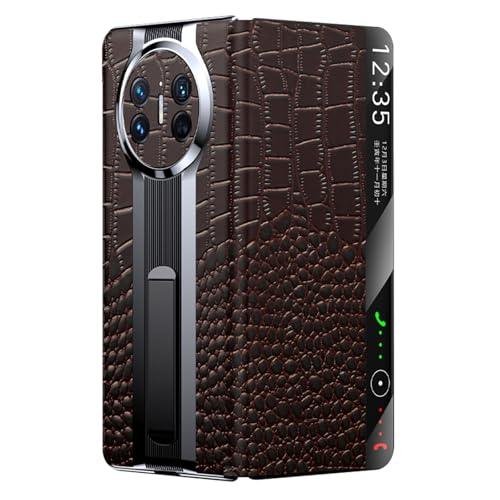 FDUJINH Hülle Für Huawei Mate X6, Echtes Lederhülle Flip Smart View Fenster Fall Mit Faltbare Ständer Rundumschutz Stossfest Handyhülle,Braun,Mate X6 FDUJINH Hülle Für Huawei Mate X6, Echtes Lederhülle Flip Smart View Fenster Fall Mit Faltbare Ständer Rundumschutz Stossfest Handyhülle,Braun,Mate X6 von FDUJINH