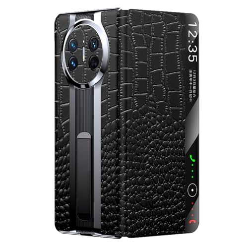 FDUJINH Hülle Für Huawei Mate X6, Echtes Lederhülle Flip Smart View Fenster Fall Mit Faltbare Ständer Rundumschutz Stossfest Handyhülle,Schwarz,Mate X6 FDUJINH Hülle Für Huawei Mate X6, Echtes Lederhülle Flip Smart View Fenster Fall Mit Faltbare Ständer Rundumschutz Stossfest Handyhülle,Schwarz,Mate X6 von FDUJINH