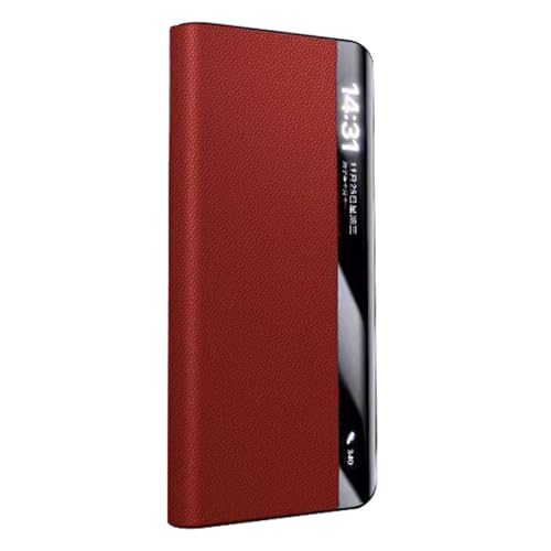 FDUJINH Hülle Für Huawei Mate X6, Echtes Lederhülle Flip View Fenster Schutzhülle Kameraschutz Ständer Luxus Rundumschutz Stossfest Handyhülle,Rot,Mate X6 FDUJINH Hülle Für Huawei Mate X6, Echtes Lederhülle Flip View Fenster Schutzhülle Kameraschutz Ständer Luxus Rundumschutz Stossfest Handyhülle,Rot,Mate X6 von FDUJINH