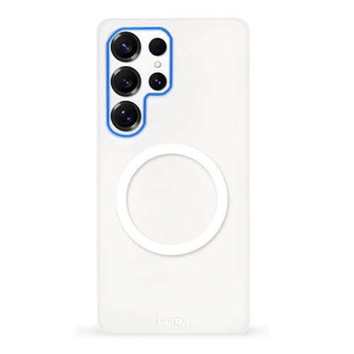 FDUJINH Hülle Für Samsung Galaxy S25 Ultra, Magnetisches Handyhülle Durchscheinende Kameraschutz Stossfest Abdeckung,Weiß,S25 Ultra von FDUJINH