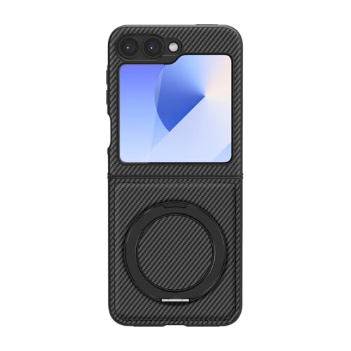 FDUJINH Hülle Für Samsung Galaxy Z Flip 6, Magnetisches 360° Ring Ständer Lederhülle Karbonfaser-Textur Stoßfest Handyhülle,Schwarz,Flip 6 FDUJINH Hülle Für Samsung Galaxy Z Flip 6, Magnetisches 360° Ring Ständer Lederhülle Karbonfaser-Textur Stoßfest Handyhülle,Schwarz,Flip 6 von FDUJINH