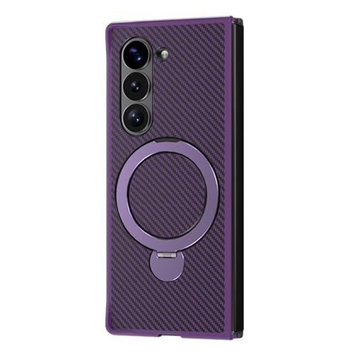 FDUJINH Hülle Für Samsung Galaxy Z Fold 6, Stossfest Handyhülle Kohlefaser Muster Mit Drehbar Ständer Drahtloses Aufladen Schutzhülle,Lila,Fold 6 FDUJINH Hülle Für Samsung Galaxy Z Fold 6, Stossfest Handyhülle Kohlefaser Muster Mit Drehbar Ständer Drahtloses Aufladen Schutzhülle,Lila,Fold 6 von FDUJINH