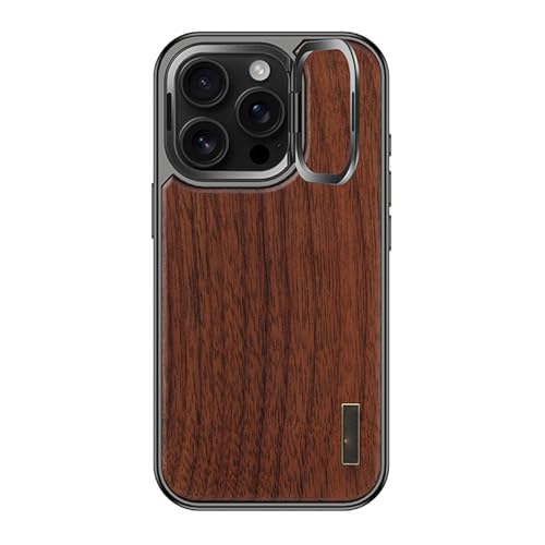 FDUJINH Hülle Für iPhone 16 Pro Max/16 Pro/16, Magnetisches Holz Galvanisierte Handyhülle Faltbare Ständer Kameraschutz Abdeckung,Schwarz,16 Pro Max FDUJINH Hülle Für iPhone 16 Pro Max/16 Pro/16, Magnetisches Holz Galvanisierte Handyhülle Faltbare Ständer Kameraschutz Abdeckung,Schwarz,16 Pro Max von FDUJINH