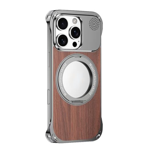 FDUJINH Hülle Für iPhone 16 Pro Max/16 Pro/16, Rahmenlose Metall Holz Aromatherapie Handyhüllen Ringhalter Stoßfest Wärmeableitung Abdeckung,Grau,16 Pro Max FDUJINH Hülle Für iPhone 16 Pro Max/16 Pro/16, Rahmenlose Metall Holz Aromatherapie Handyhüllen Ringhalter Stoßfest Wärmeableitung Abdeckung,Grau,16 Pro Max von FDUJINH