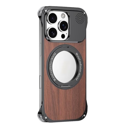 FDUJINH Hülle Für iPhone 16 Pro Max/16 Pro/16, Rahmenlose Metall Holz Aromatherapie Handyhüllen Ringhalter Stoßfest Wärmeableitung Abdeckung,Schwarz,16 Pro Max FDUJINH Hülle Für iPhone 16 Pro Max/16 Pro/16, Rahmenlose Metall Holz Aromatherapie Handyhüllen Ringhalter Stoßfest Wärmeableitung Abdeckung,Schwarz,16 Pro Max von FDUJINH