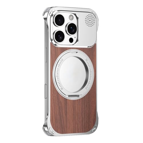 FDUJINH Hülle Für iPhone 16 Pro Max/16 Pro/16, Rahmenlose Metall Holz Aromatherapie Handyhüllen Ringhalter Stoßfest Wärmeableitung Abdeckung,Silber,16 Pro Max FDUJINH Hülle Für iPhone 16 Pro Max/16 Pro/16, Rahmenlose Metall Holz Aromatherapie Handyhüllen Ringhalter Stoßfest Wärmeableitung Abdeckung,Silber,16 Pro Max von FDUJINH