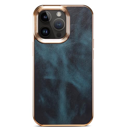 FDUJINH Hülle Für iPhone 16 Pro Max/16 Pro/16 Plus/16, Echtes Leder Luxus Galvanisierte Handyhülle Kameraschutz Ultradünnes Schutzhülle,Blau,16 Plus FDUJINH Hülle Für iPhone 16 Pro Max/16 Pro/16 Plus/16, Echtes Leder Luxus Galvanisierte Handyhülle Kameraschutz Ultradünnes Schutzhülle,Blau,16 Plus von FDUJINH