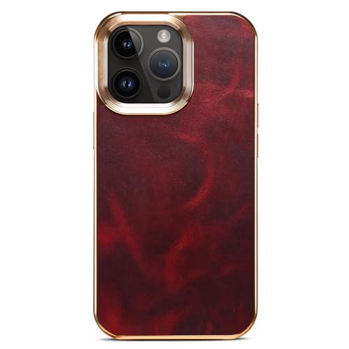 FDUJINH Hülle Für iPhone 16 Pro Max/16 Pro/16 Plus/16, Echtes Leder Luxus Galvanisierte Handyhülle Kameraschutz Ultradünnes Schutzhülle,Rot,16 Pro FDUJINH Hülle Für iPhone 16 Pro Max/16 Pro/16 Plus/16, Echtes Leder Luxus Galvanisierte Handyhülle Kameraschutz Ultradünnes Schutzhülle,Rot,16 Pro von FDUJINH