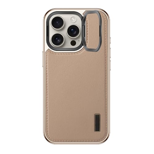 FDUJINH Hülle Magnetisch Für iPhone 16 Pro Max/16 Pro/16, Kameraschutz Ständer Echt Leder Handyhüllen Galvanisierte Stoßfest,Gold,16 Pro Max FDUJINH Hülle Magnetisch Für iPhone 16 Pro Max/16 Pro/16, Kameraschutz Ständer Echt Leder Handyhüllen Galvanisierte Stoßfest,Gold,16 Pro Max von FDUJINH
