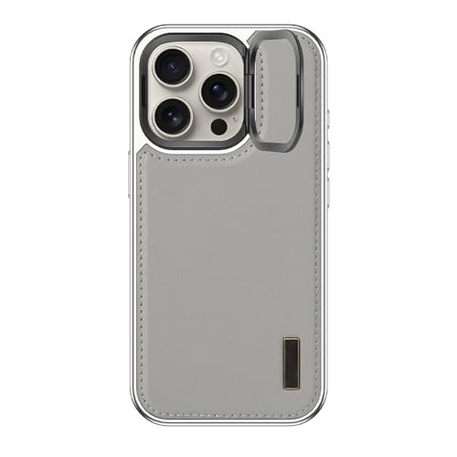 FDUJINH Hülle Magnetisch Für iPhone 16 Pro Max/16 Pro/16, Kameraschutz Ständer Echt Leder Handyhüllen Galvanisierte Stoßfest,Silber,16 Pro Max FDUJINH Hülle Magnetisch Für iPhone 16 Pro Max/16 Pro/16, Kameraschutz Ständer Echt Leder Handyhüllen Galvanisierte Stoßfest,Silber,16 Pro Max von FDUJINH