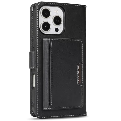 FDUJINH Hülle Magnetisch Für iPhone 16 Pro Max/16 Pro/16 Plus/16, Demontage Kartenfächern Flip Brieftasche Leder Handyhülle Standfunktion,Schwarz,16 FDUJINH Hülle Magnetisch Für iPhone 16 Pro Max/16 Pro/16 Plus/16, Demontage Kartenfächern Flip Brieftasche Leder Handyhülle Standfunktion,Schwarz,16 von FDUJINH