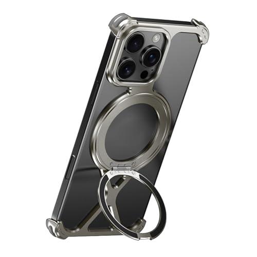 FDUJINH Hülle Metall Für iPhone 16 Pro Max/16 Pro, Magnetisches Ring Ständer Rahmenlos Handyhüllen Wärmeableitung Kratzfeste Schutzhülle,Grau,16 Pro Max FDUJINH Hülle Metall Für iPhone 16 Pro Max/16 Pro, Magnetisches Ring Ständer Rahmenlos Handyhüllen Wärmeableitung Kratzfeste Schutzhülle,Grau,16 Pro Max von FDUJINH