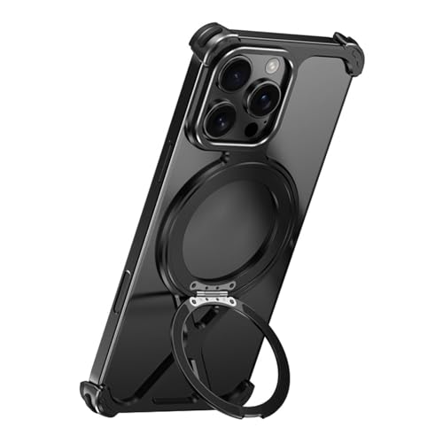 FDUJINH Hülle Metall Für iPhone 16 Pro Max/16 Pro, Magnetisches Ring Ständer Rahmenlos Handyhüllen Wärmeableitung Kratzfeste Schutzhülle,Schwarz,16 Pro Max FDUJINH Hülle Metall Für iPhone 16 Pro Max/16 Pro, Magnetisches Ring Ständer Rahmenlos Handyhüllen Wärmeableitung Kratzfeste Schutzhülle,Schwarz,16 Pro Max von FDUJINH