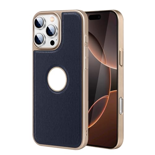 FDUJINH Leder Hülle Für iPhone 16 Pro Max/16 Pro/16 Plus/16, Magnetisch Drahtloses Aufladen Schutzhülle Logo View Galvanisierte Anti-Fingerabdruck,Blau,16 Pro Max FDUJINH Leder Hülle Für iPhone 16 Pro Max/16 Pro/16 Plus/16, Magnetisch Drahtloses Aufladen Schutzhülle Logo View Galvanisierte Anti-Fingerabdruck,Blau,16 Pro Max von FDUJINH