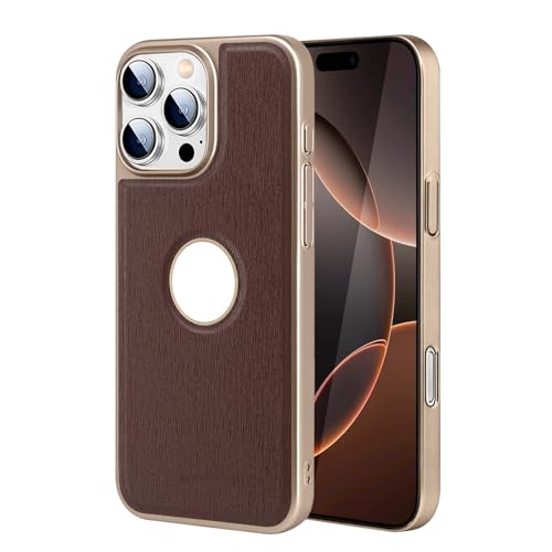 FDUJINH Leder Hülle Für iPhone 16 Pro Max/16 Pro/16 Plus/16, Magnetisch Drahtloses Aufladen Schutzhülle Logo View Galvanisierte Anti-Fingerabdruck,Messing,16 Pro FDUJINH Leder Hülle Für iPhone 16 Pro Max/16 Pro/16 Plus/16, Magnetisch Drahtloses Aufladen Schutzhülle Logo View Galvanisierte Anti-Fingerabdruck,Messing,16 Pro von FDUJINH