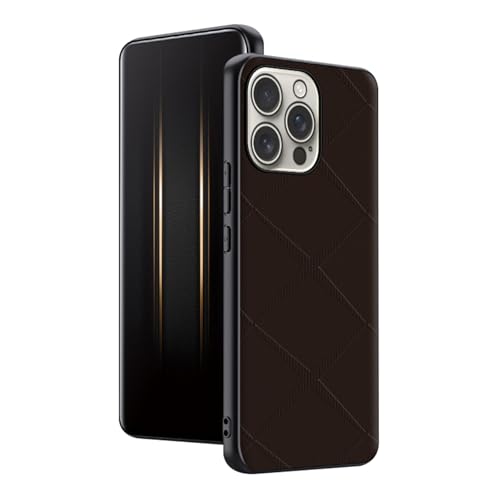 FDUJINH Leder Hülle Für iPhone 16 Pro Max/16 Pro/16 Plus/16, Stoßfest Bedruckt Modischem Handyhülle Minimalistische Anti-Fingerabdruck,Braun,16 von FDUJINH