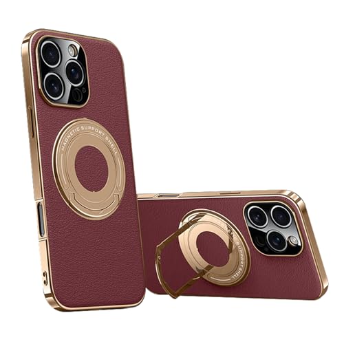 FDUJINH Lederhülle für iPhone 16 Pro Max/16 Pro/16, magnetischer Kickstand luxuriöse elektrophorese Geschäftshülle dünne Objektivschutz Schutzhülle,Rot,16 Pro Max FDUJINH Lederhülle für iPhone 16 Pro Max/16 Pro/16, magnetischer Kickstand luxuriöse elektrophorese Geschäftshülle dünne Objektivschutz Schutzhülle,Rot,16 Pro Max von FDUJINH