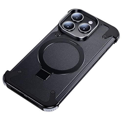 FDUJINH Magnetische Hülle Für iPhone 16 Pro Max/16 Pro, Ring Ständer Rahmenlos Handyhülle Echt Leder Militär-Grade Sturzfestigkeit Schutzhülle,Schwarz,16 Pro Max FDUJINH Magnetische Hülle Für iPhone 16 Pro Max/16 Pro, Ring Ständer Rahmenlos Handyhülle Echt Leder Militär-Grade Sturzfestigkeit Schutzhülle,Schwarz,16 Pro Max von FDUJINH