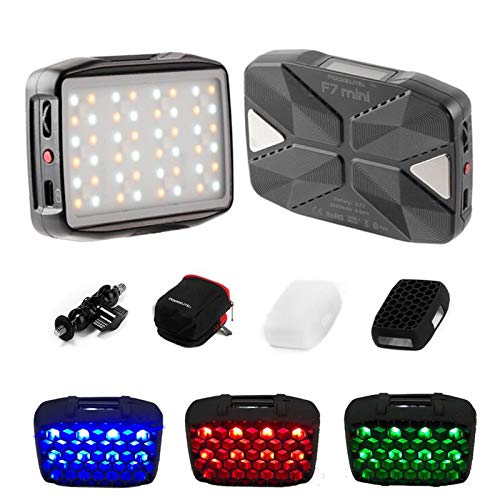 Falcon Eyes F7 Mini RGB On Camera Led Video Light,5W TLCI/CRI 96+,HSI/RGB/LEE/Rosco/FX Lighting Mode,Magnetic,App Control with Honeycomb and Magic Arm von FE