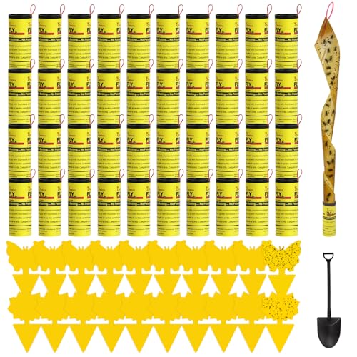 60 Stück Fliegenfalle Klebefalle, 40X Fliegenfänger Klebestreifen und 20X Gelbsticker Trauermücken, Fliegenfalle Innenbereich Gelbtafeln Trauermücken Bekämpfen Fruchtfliegenfalle gegen Kleine Fliegen 60 Stück Fliegenfalle Klebefalle, 40X Fliegenfänger Klebestreifen und 20X Gelbsticker Trauermücken, Fliegenfalle Innenbereich Gelbtafeln Trauermücken Bekämpfen Fruchtfliegenfalle gegen Kleine Fliegen von FEBCAT Catch