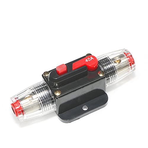 12-60V DC AMP Leistungsschalter 20A 30A 40A 50A 60A 80A 100A Auto Inline Ersetzen Sicherung Reset Inverter Halter AGU Stil Refit Adapter (Color : Gold) von FEDIMA