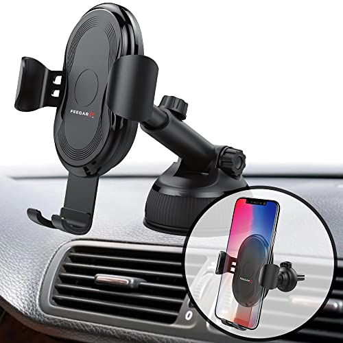 FEEGAR QH100 Handyhalterung Auto Handyhalter fürs Auto Amaturenbrett 3in1 Lüftung & Saugnapf 100% Sicher Kfz Handyhalterung Flexibel Für Alle Autos & Alle iPhone Samsung Huawei Xiaomi von FEEGAR F