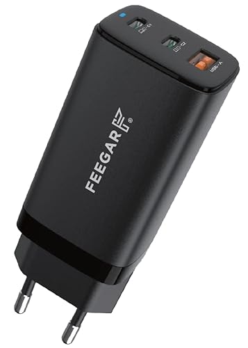 Feegar Gall GaN 65W USB C Ladegerät USB C Netzteil 3 Ports Charger PD Power Delivery Ladegerät mit PPS GaN Tech von FEEGAR F