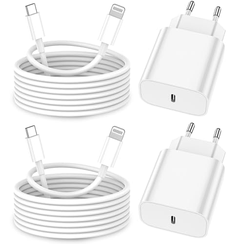 iPhone Ladekabel, [MFi-Zertifiziert] 2er-Pack 25W iPhone Ladegerät Apple-Ladekabel 2M, iPhone-Schnellladegerät mit USB-C-auf-Lightning-Kabel für iPhone 14 13 12 11 Pro Max XS XR X 8 7 6 Plus 5 iPad von FEEL2NICE