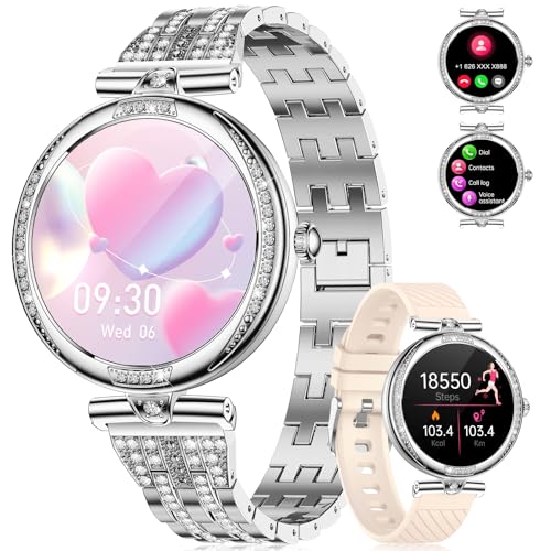 FEELNEVER Smartwatch Damen mit Telefonfunktion Sprachassistent,1,19'' Smartwatch mit 100+ Sportmodi, IP68 Wasserdicht Schrittzähler Fitnessuhr Smart Watch Damen für Android iOS, Silber FEELNEVER Smartwatch Damen mit Telefonfunktion Sprachassistent,1,19'' Smartwatch mit 100+ Sportmodi, IP68 Wasserdicht Schrittzähler Fitnessuhr Smart Watch Damen für Android iOS, Silber von FEELNEVER