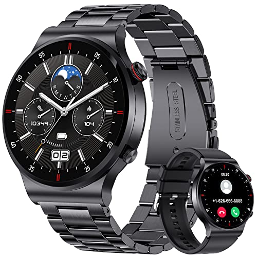 Smartwatch Herren mit Telefonfunktion,1,39 Zoll Smart Watch mit Herzfrequenz Schlafmonitor SpO2 Notification 100+ Sportmodi, IP67 Wasserdicht Fitness Tracker Kalorien Schrittzähler Android iOS Schwarz von FEELNEVER