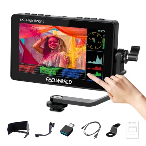 FEELWORLD F5PROX Kamera Field Monitor 5.5 Zoll 1600Nit Touchscreen 3D LUT 1920x1080 IPS 4K HDMI DSLR Camera Monitor F970 Externer Einbausatz von FEELWORLD