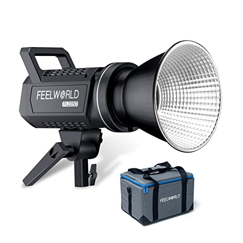 FEELWORLD FL225D Videoleuchte, 225 W 5600 K 67500 Lux Monolight mit kontinuierlicher Ausgabe und 10 Lichteffekten CRI 96+ Bowens Mount Light App-Steuerung für Porträtfotografie von FEELWORLD