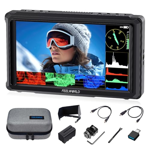 FEELWORLD FW568 PRO 6 Zoll 1200 Nit DSLR Kamera Field Monitor mit F750 Akku 4400mAh Tragetasche, Waveform 3D LUTs Video Peaking Fokusassistent 1920x1080 IPS 4K HDMI Type-C Eingang/Ausgang FEELWORLD FW568 PRO 6 Zoll 1200 Nit DSLR Kamera Field Monitor mit F750 Akku 4400mAh Tragetasche, Waveform 3D LUTs Video Peaking Fokusassistent 1920x1080 IPS 4K HDMI Type-C Eingang/Ausgang von FEELWORLD