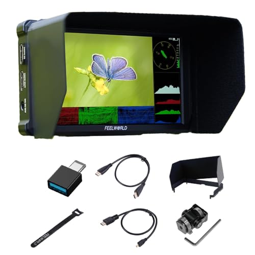 FEELWORLD FW5686 PRO Kamera Field Monitor 6 Zoll 1200nits 3D LUT DSLR Camera Field Monitor Full HD 1920x1080 IPS Video Peak Focus Assist, 4K HDMI 8.4V DC EIN- und Ausgang, mit Visier, Neigungsarm FEELWORLD FW5686 PRO Kamera Field Monitor 6 Zoll 1200nits 3D LUT DSLR Camera Field Monitor Full HD 1920x1080 IPS Video Peak Focus Assist, 4K HDMI 8.4V DC EIN- und Ausgang, mit Visier, Neigungsarm von FEELWORLD