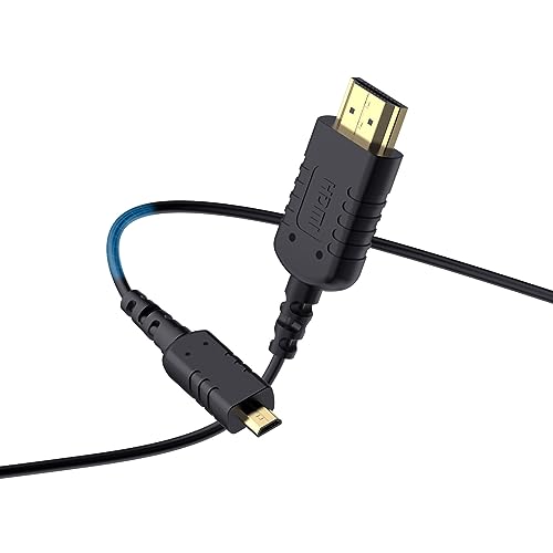 FEELWORLD HDMI4K Kabel Micro HDMI auf HDMI 1M Ultra-Thin 2.5mm Diameter 4K HDMI UHD 60HZ 2160P High-Speed 18Gbps 3D 48-Bit Deep Color 32 Audio Channels Designed for Camera Rigs Ddapt to Camera GoPro von FEELWORLD