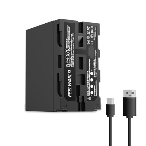 FEELWORLD NP-F970 6600mAh Akku Ersatz für NP-F970 F960 F950 F770 F750 F570 F550, USB-C Schnellladung wiederaufladbar für LED-Licht, Kamera-Monitor, F5PROX LUT5 LUT6 LUT7 FW279 FEELWORLD NP-F970 6600mAh Akku Ersatz für NP-F970 F960 F950 F770 F750 F570 F550, USB-C Schnellladung wiederaufladbar für LED-Licht, Kamera-Monitor, F5PROX LUT5 LUT6 LUT7 FW279 von FEELWORLD