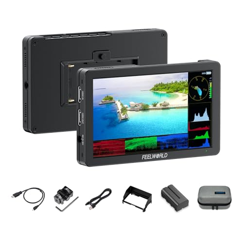 FEELWORLD T6 6 Zoll Kamera Field Monitor 4K HDMI Aluminium DSLR Video Externer Monitor mit 2200mAh Akku und Kameratasche, Waveform, 3D LUT, Fokushilfe, Histogramm für Filmproduktion FEELWORLD T6 6 Zoll Kamera Field Monitor 4K HDMI Aluminium DSLR Video Externer Monitor mit 2200mAh Akku und Kameratasche, Waveform, 3D LUT, Fokushilfe, Histogramm für Filmproduktion von FEELWORLD