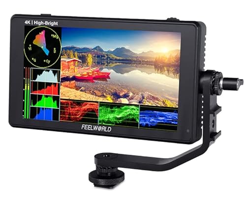 Feelworld LUT6E 6 Zoll Full HD DSLR Kamera Field Monitor Helle 1600nits HDR 3D LUT Touchscreen 4K HDMI Eingang Ausgang 1920X1080 IPS Panel von FEELWORLD