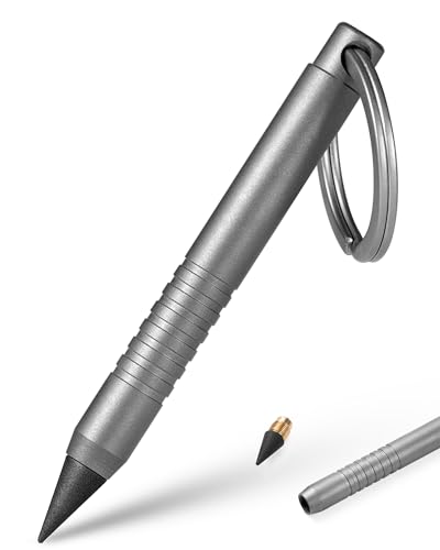 FEGVE Tintenloser ewiger Bleistift aus Titan, wiederverwendbar, endlos, für Zuhause, Büro, Schule, Schreiben, Zeichnen, Grau, 1 Packung FEGVE Tintenloser ewiger Bleistift aus Titan, wiederverwendbar, endlos, für Zuhause, Büro, Schule, Schreiben, Zeichnen, Grau, 1 Packung von FEGVE