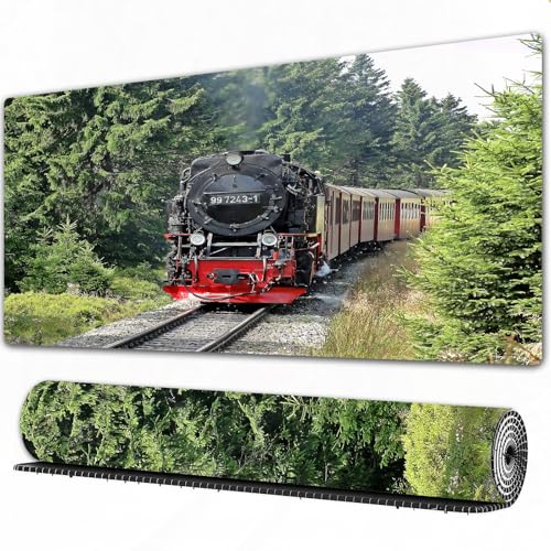 FEHWI Mauspad 75×40 cm Verlängertes großes Mauspad Schreibtischauflage,Dampfzug Industriezeitalter Dampfmaschine Zug Vintage Eisenbahn Lokomotive,genähte Kanten Gaming Mauspad,rutschfeste Gummibasis FEHWI Mauspad 75×40 cm Verlängertes großes Mauspad Schreibtischauflage,Dampfzug Industriezeitalter Dampfmaschine Zug Vintage Eisenbahn Lokomotive,genähte Kanten Gaming Mauspad,rutschfeste Gummibasis von FEHWI