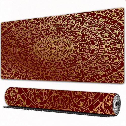 FEHWI Mauspad 75×40 cm Verlängertes großes Mauspad Schreibtischauflage,Kastanienbraun, antikes arabisches Kunstwerk, orientalisches Mandala, Inspi,genähte Kanten Gaming Mauspad,rutschfeste Gummibasis FEHWI Mauspad 75×40 cm Verlängertes großes Mauspad Schreibtischauflage,Kastanienbraun, antikes arabisches Kunstwerk, orientalisches Mandala, Inspi,genähte Kanten Gaming Mauspad,rutschfeste Gummibasis von FEHWI