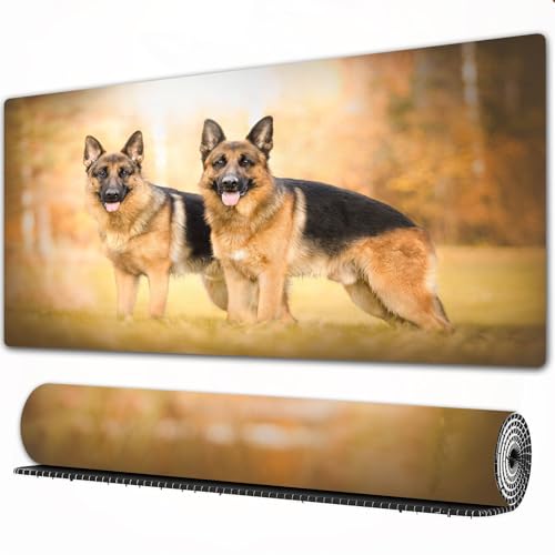 FEHWI Mauspad 75×40 cm Verlängertes großes Mauspad Schreibtischauflage,Schöner Deutscher Schäferhund,genähte Kanten Gaming Mauspad,rutschfeste Gummibasis FEHWI Mauspad 75×40 cm Verlängertes großes Mauspad Schreibtischauflage,Schöner Deutscher Schäferhund,genähte Kanten Gaming Mauspad,rutschfeste Gummibasis von FEHWI