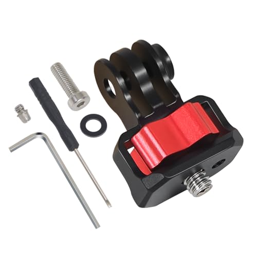 FEICHAO 1/4-Zoll-Schraube auf Drei-Karten-/Zwei-Kartensteckplätze, Konverter, Universal-Kamerahalterung, Adapter, kompatibel mit Hero 13 Action-Kamera, Fotografie-Zubehör (Kit, Rot) von FEICHAO