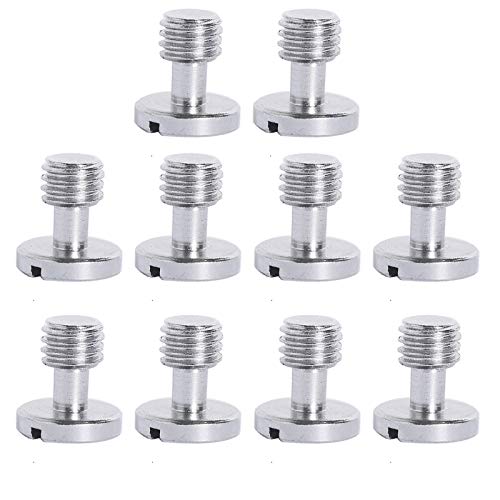 FEICHAO 3/8 Zoll Flachkopf-Umwandlung mit Schlitzschrauben, Metallgewinde-Halterung für DSLR-Kamera, Stativ, Lichtständer (10 Stück) von FEICHAO