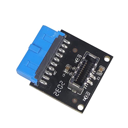 FEICHAO Adapterkarte USB 3.0 Front 19PIN auf USB 3.1 Typ E 20PIN für Motherboard PC Connector Riser Card (1 Stück, blau) von FEICHAO