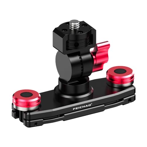 FEICHAO Kamera-Gürtelclip mit 1/4-Zoll-Schnittstelle, 3-Schlitz-Halterung, 16 mm/17 mm Kugelkopfhalterung für DSLR, Action-Kamera, Schultergurt, Rucksackclip (360° Dämpfungshalterung) von FEICHAO