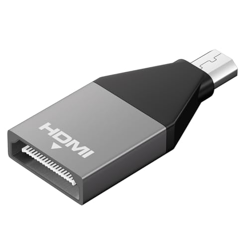 Micro-HDMI auf HDMI Adapter, Micro-HDMI Stecker zu HDMI Buchse Konverter Anschluss für Kameras/Camcorder von FEINODI