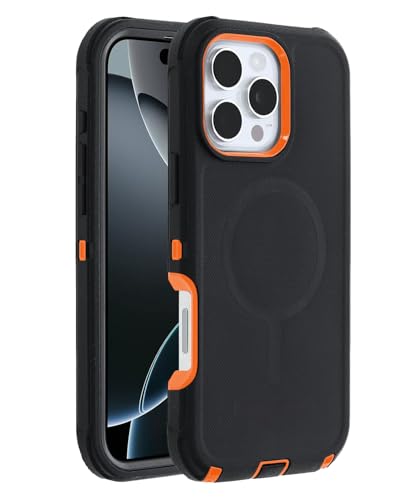 FEIYAR HOME Schutzhülle für iPhone 16 Pro Max mit 4 Schutzhüllen, Militärqualität, stoßfest, strapazierfähig, für iPhone 16 Pro Max, Schwarz / Orange FEIYAR HOME Schutzhülle für iPhone 16 Pro Max mit 4 Schutzhüllen, Militärqualität, stoßfest, strapazierfähig, für iPhone 16 Pro Max, Schwarz / Orange von FEIYAR HOME
