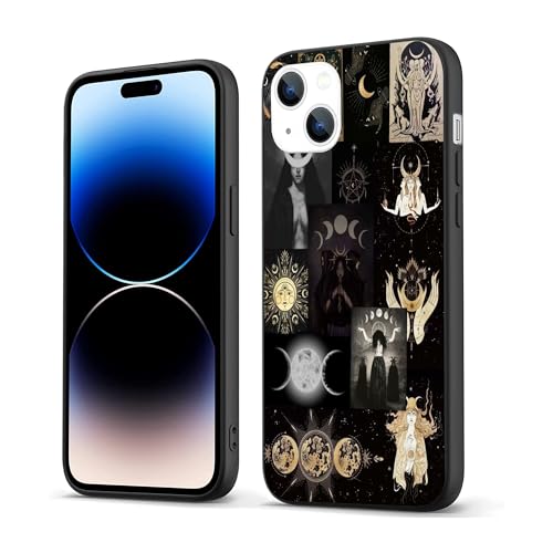 FEIZHIRUNAI Kompatibel mit iPhone 13 Hülle, Dark Witch Collage Design, weiches TPU, Ganzkörperschutz, Geschenk für Damen und Herren von FEIZHIRUNAI