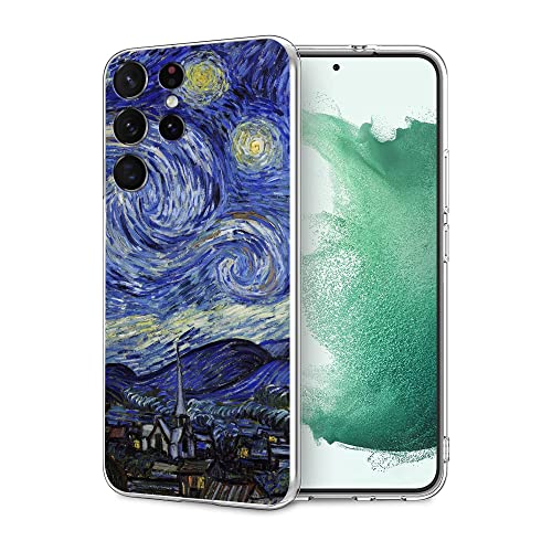 Kompatibel mit Samsung Galaxy S23 Ultra Hülle, Incent Van Gogh Sternennacht-Design, weiches TPU, Ganzkörperschutz, Geschenk für Frauen und Männer von FEIZHIRUNAI
